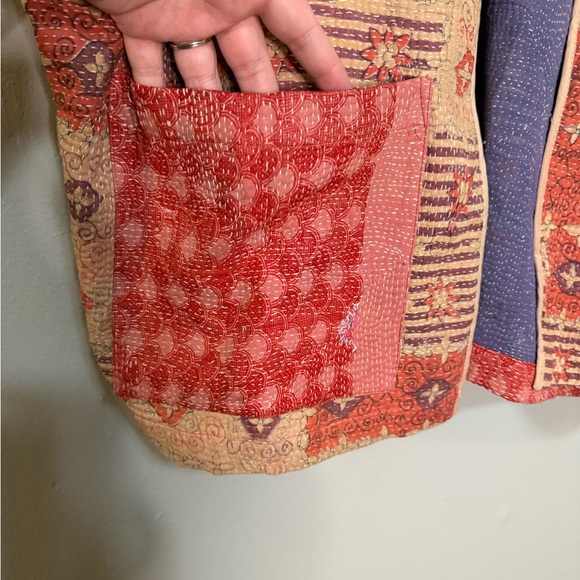 NWT Circa 26 By Skippy Cotton patchwork oversized quilted boho open front jacket - Picture 8 of 10